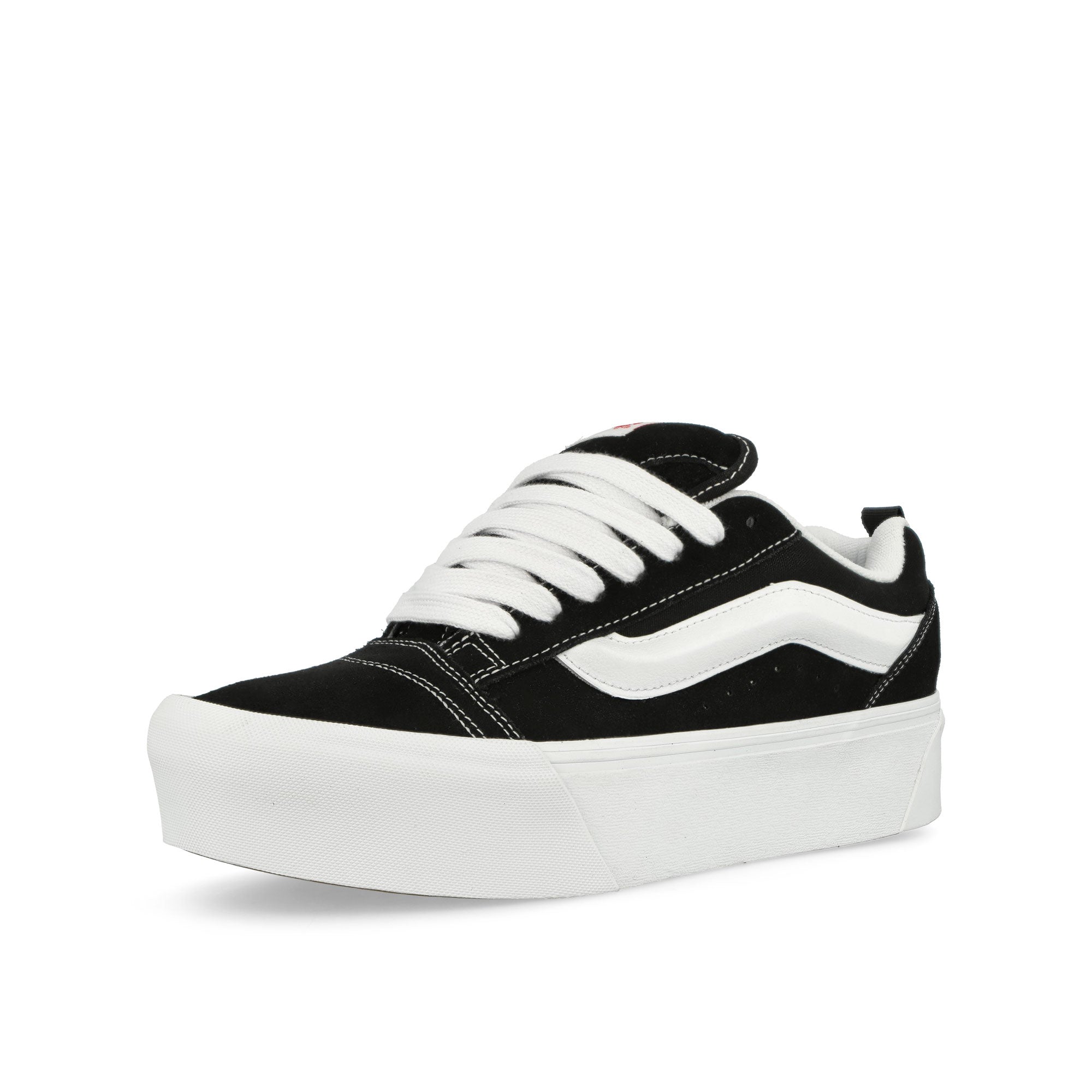 Vans Knu Stack Black / True White Low Top Sneakers  Close Up | Overkill