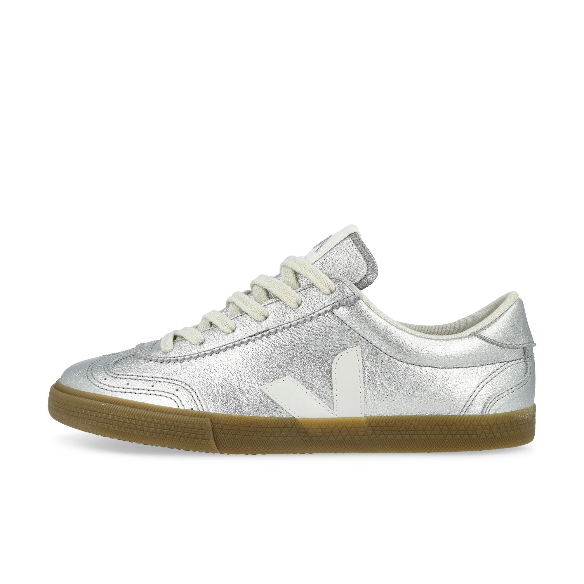 Veja Volley O.T. Leather Silver / White Natural Low Top Sneakers VO2021666A | Overkill
