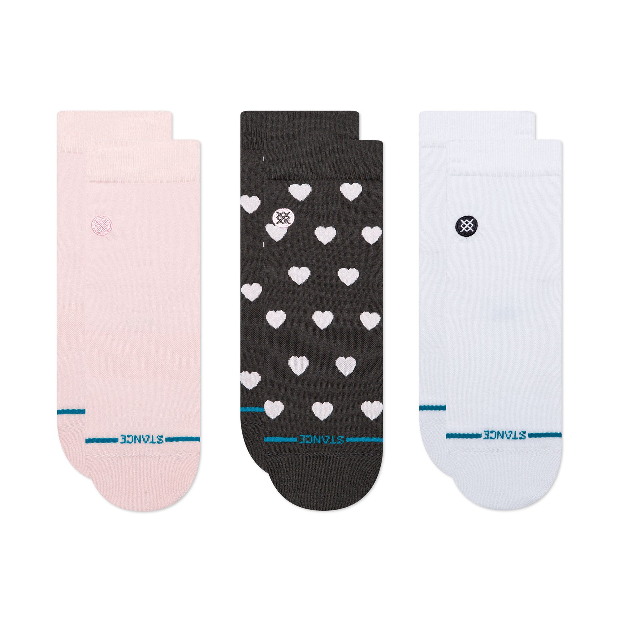 Stance Wmns Hearts Lowrider 3 Pack Socks Pink Socks W335A26GIP-PNK | Overkill
