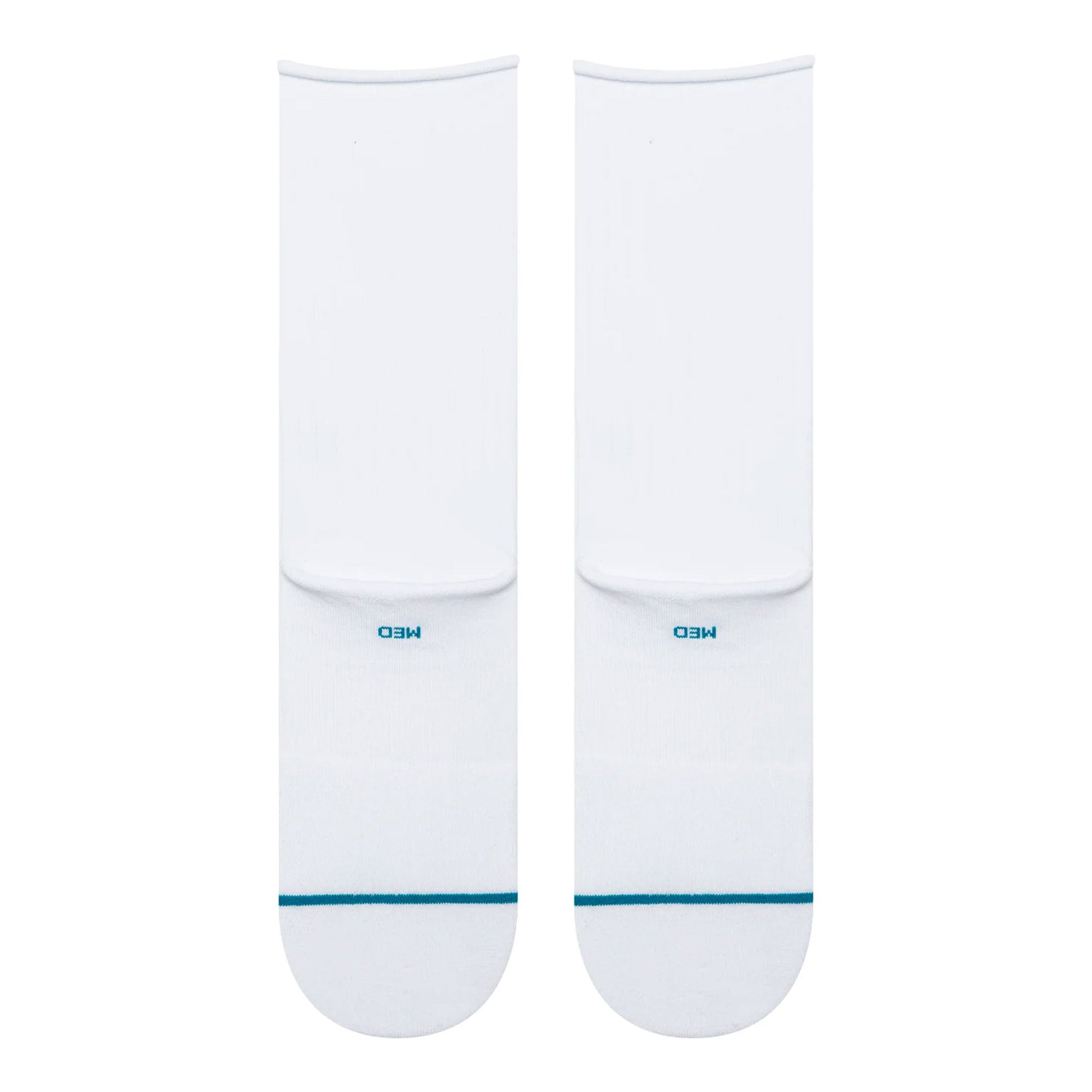 Stance Wmns Rolled Solid Crew Socks White Socks W546C25ROL-WHT Close-up | Overkill
