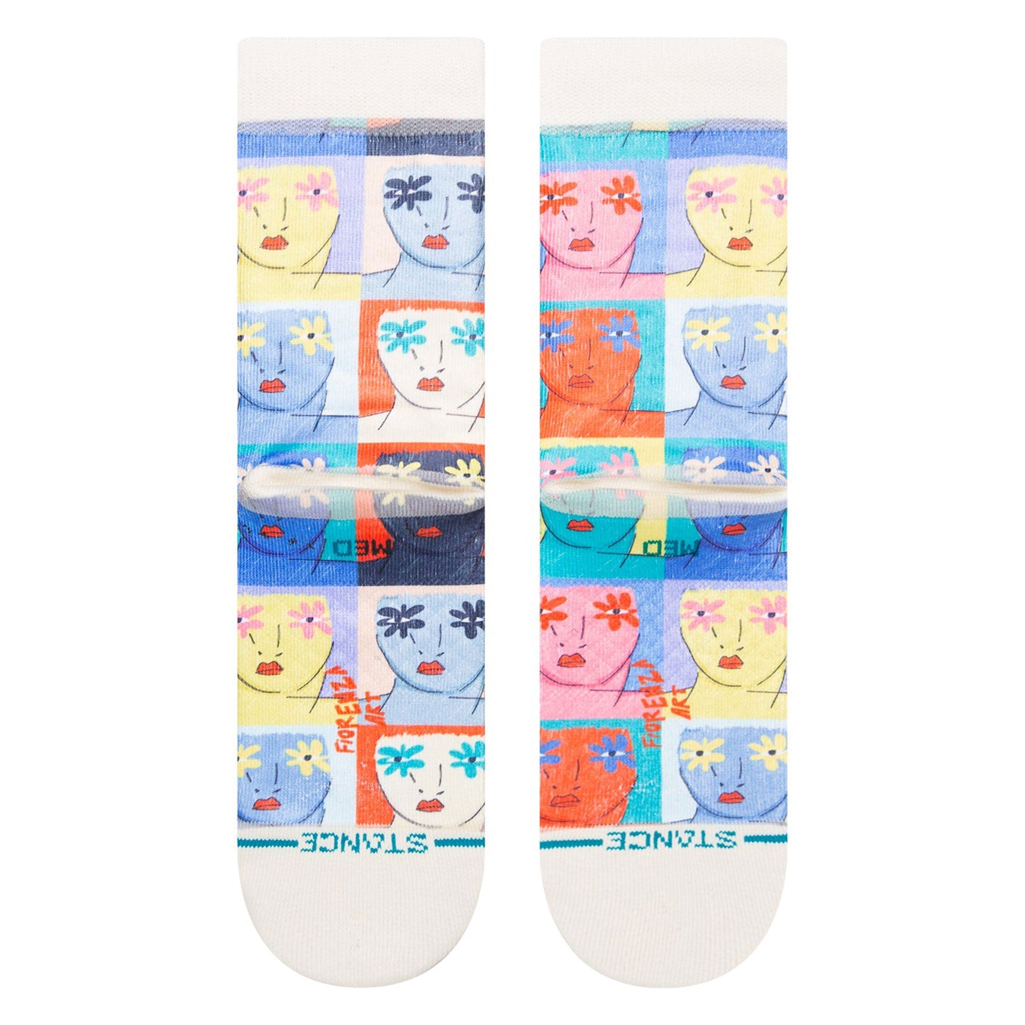 Stance Wmns Flower Faces Socks Off White Socks Close-up | Overkill