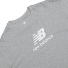 New Balance Essentials Stacked Logo Oversized Tee Athletic Grey T-Shirts Close-up | Overkill