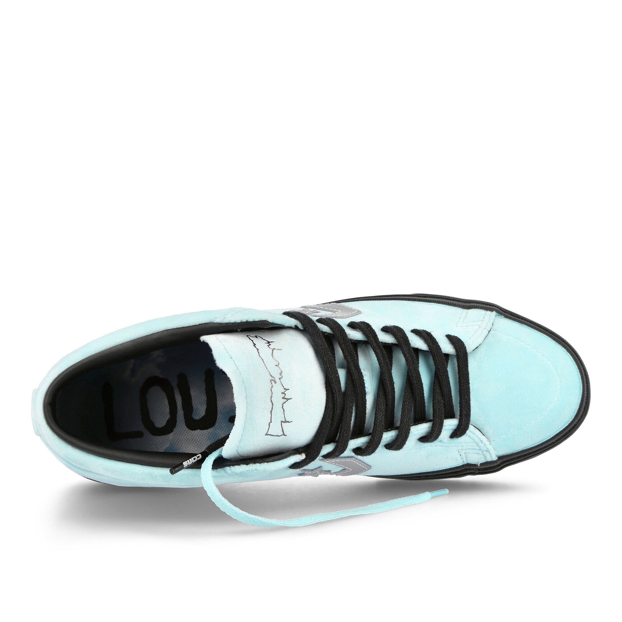 Converse Louie Lopez: Fucking Awesome x Converse Pro Mid Light Blue / Cream Sneakers  Detailfoto | Overkill