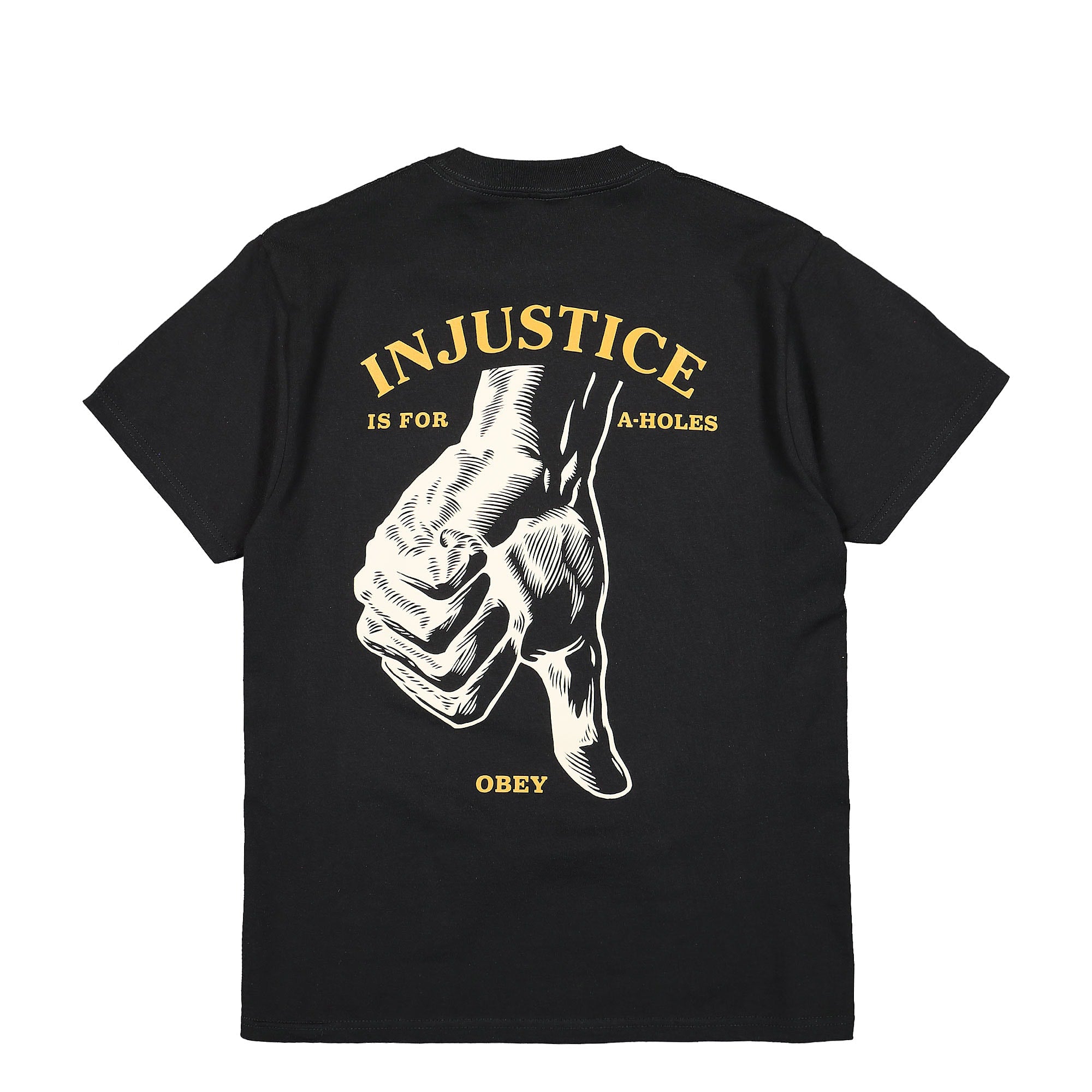 Obey Thumbs Down Tee Black T-Shirts Close-up | Overkill