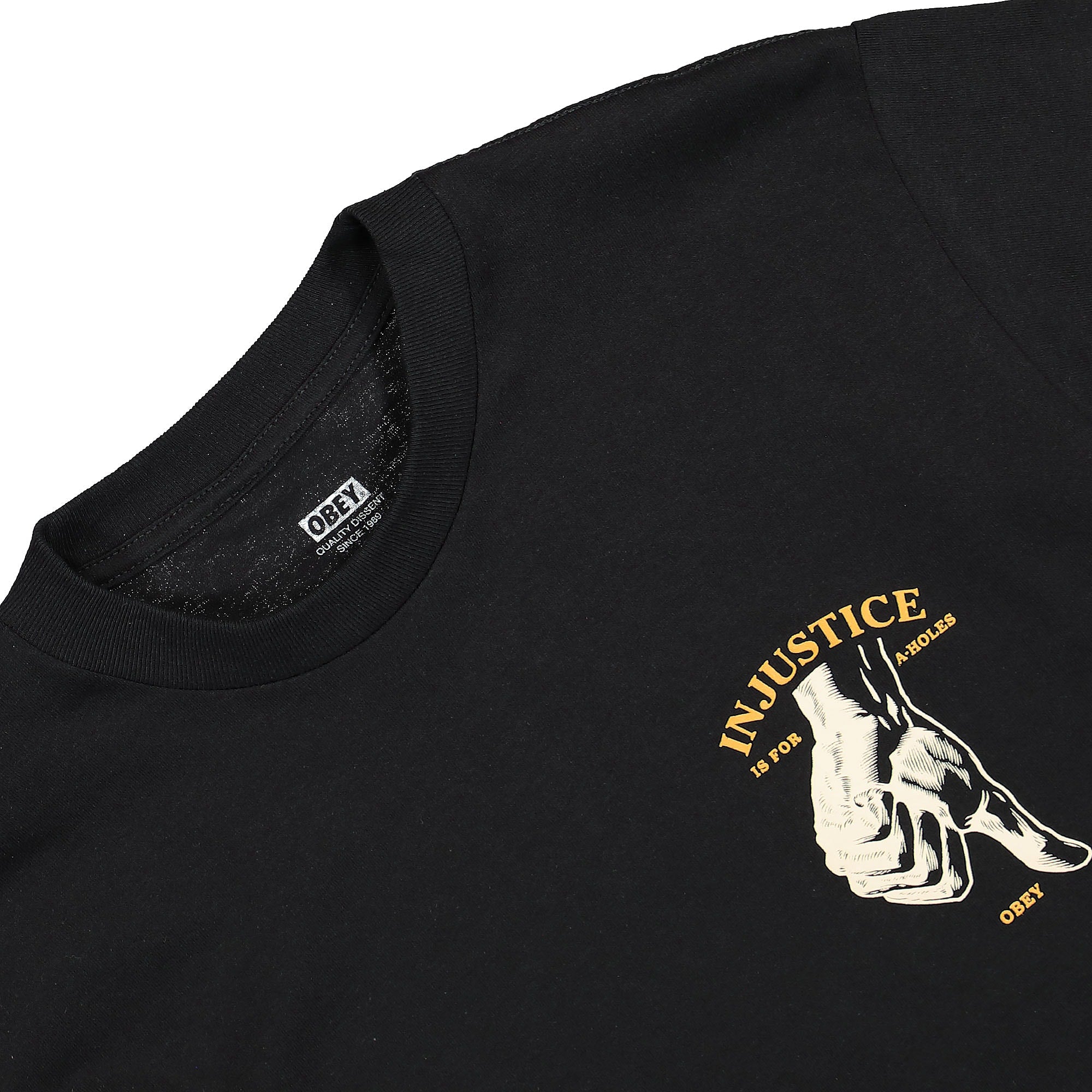 Obey Thumbs Down Tee Black T-Shirts Material | Overkill