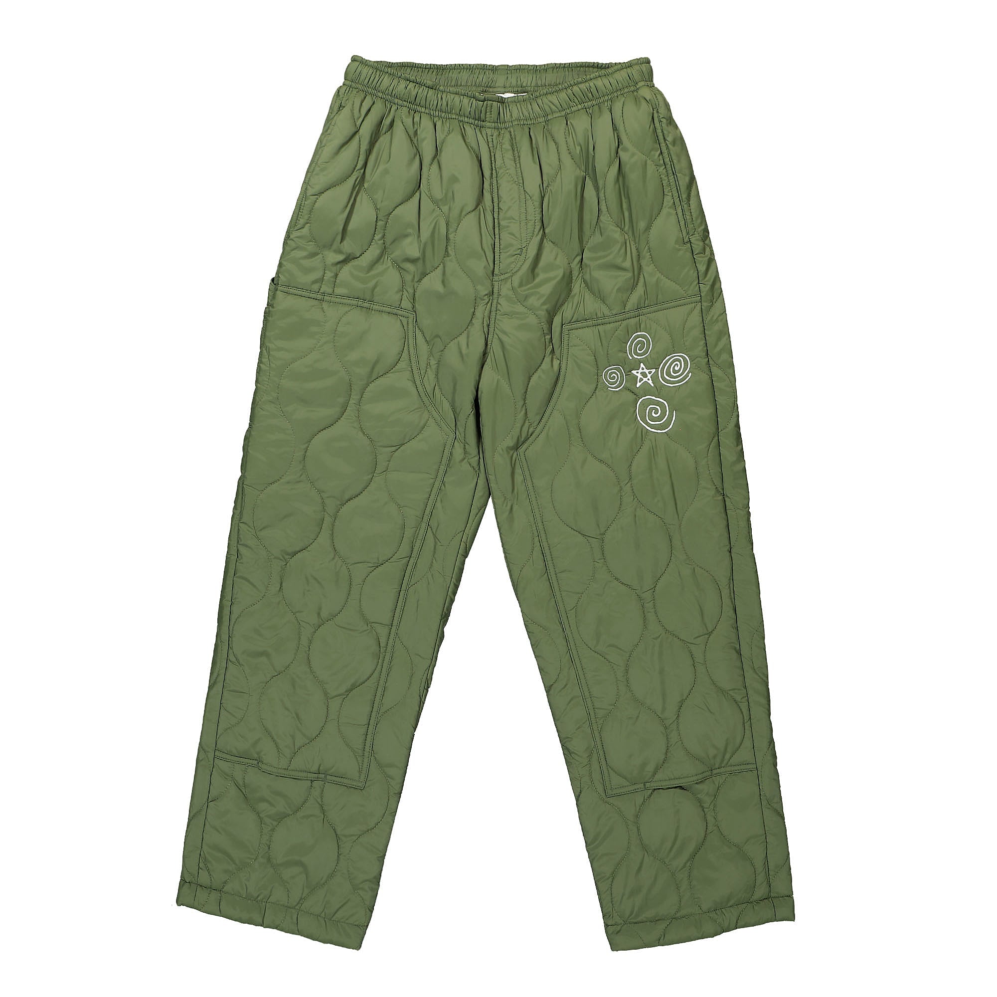 Obey Baseline Quilted Pant Light Army Sweat & Track Pants 142020206 | Overkill