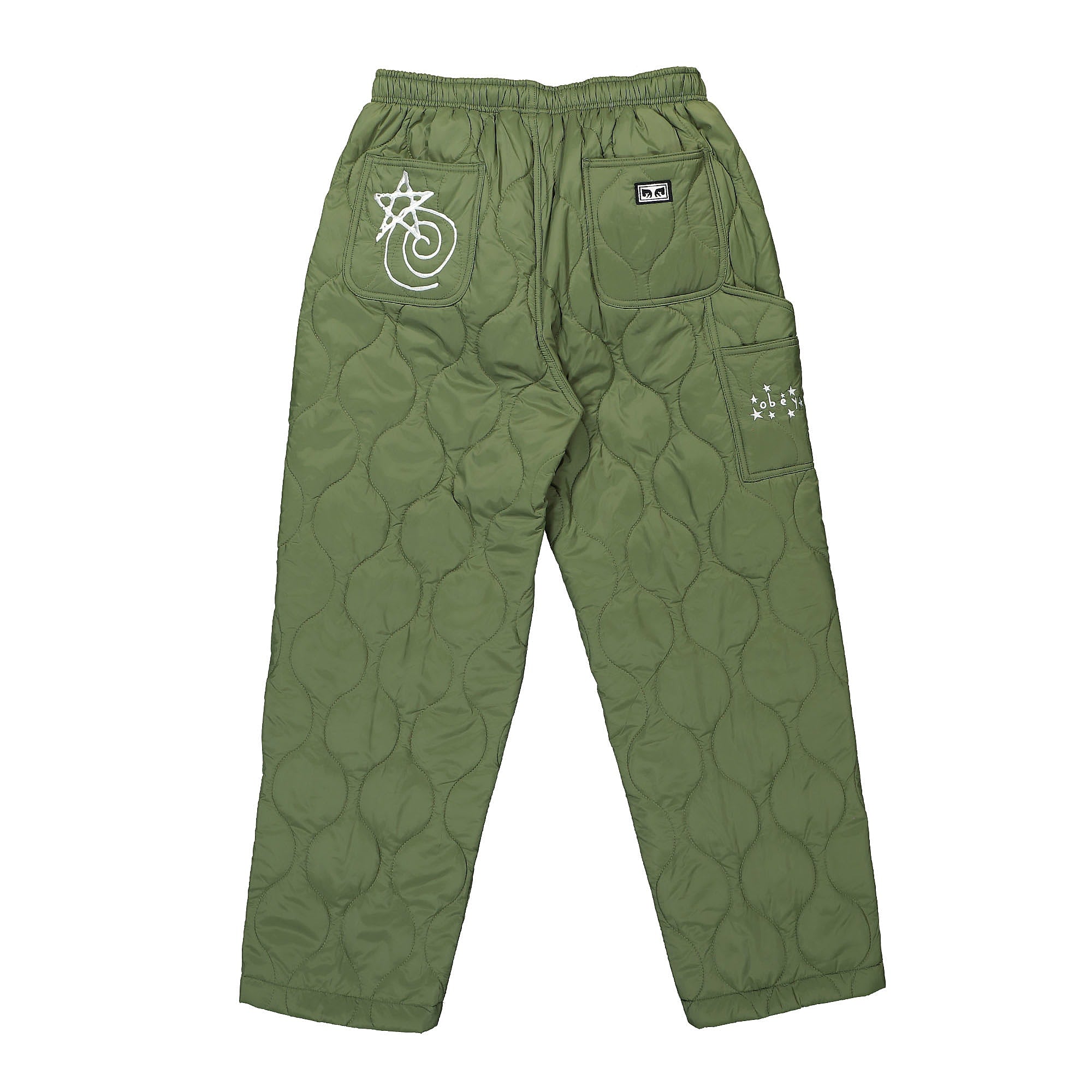Obey Baseline Quilted Pant Light Army Sweat & Track Pants Material | Overkill