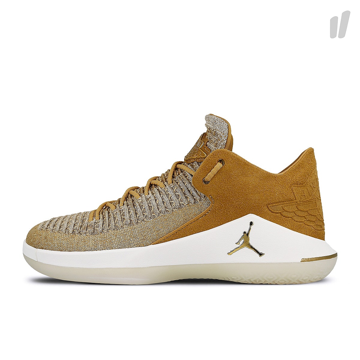 Jordan Air Jordan XXXII Low Golden Harvest-Metallic Gold - Sail - Black Low Top Sneakers AA1256 700 | Overkill