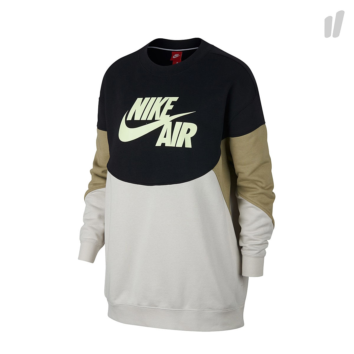 Nike Wmns Sportswear Crew Sweat Black / Barely Volt Sweatshirts AH7620 010 | Overkill