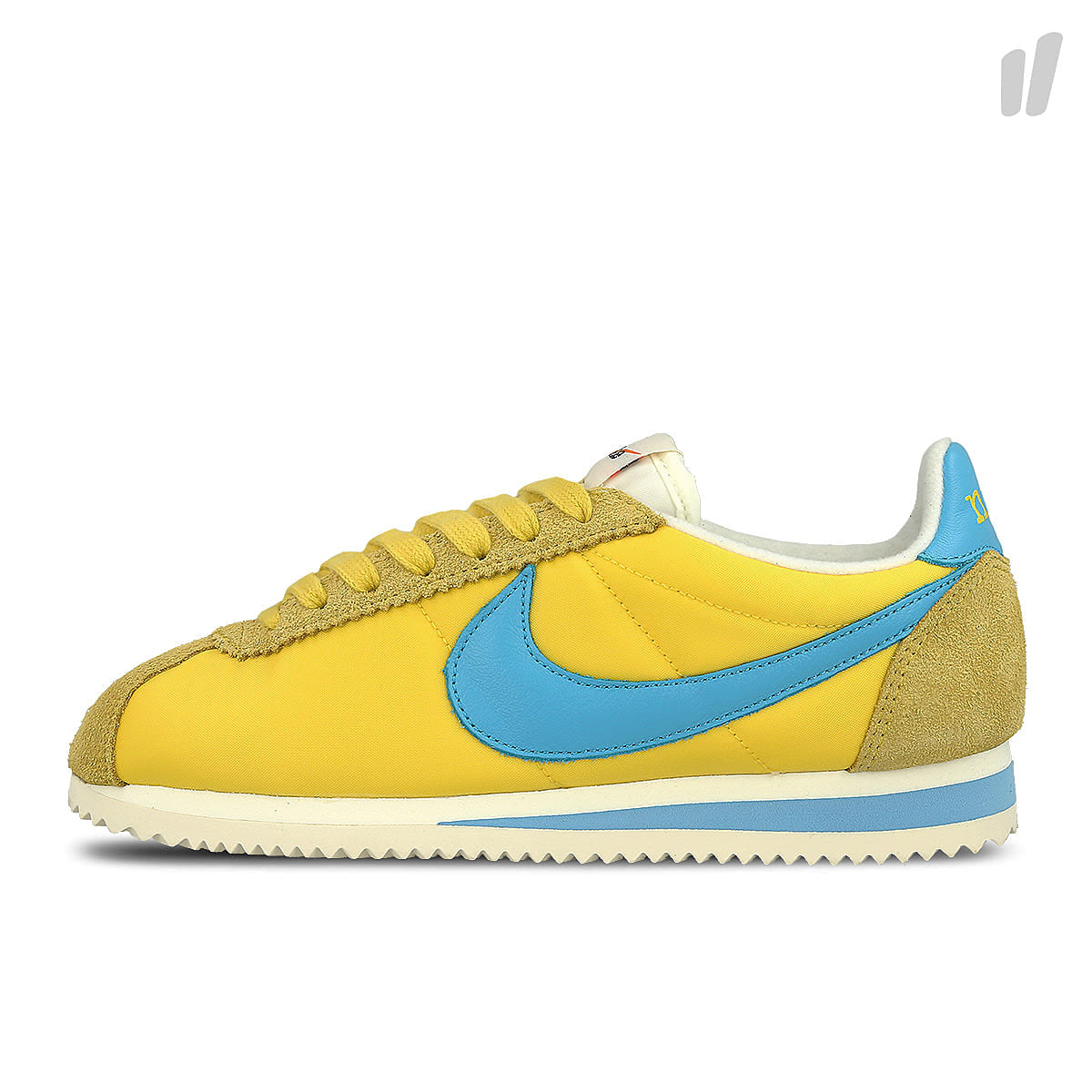 nike cortez yellow and blue