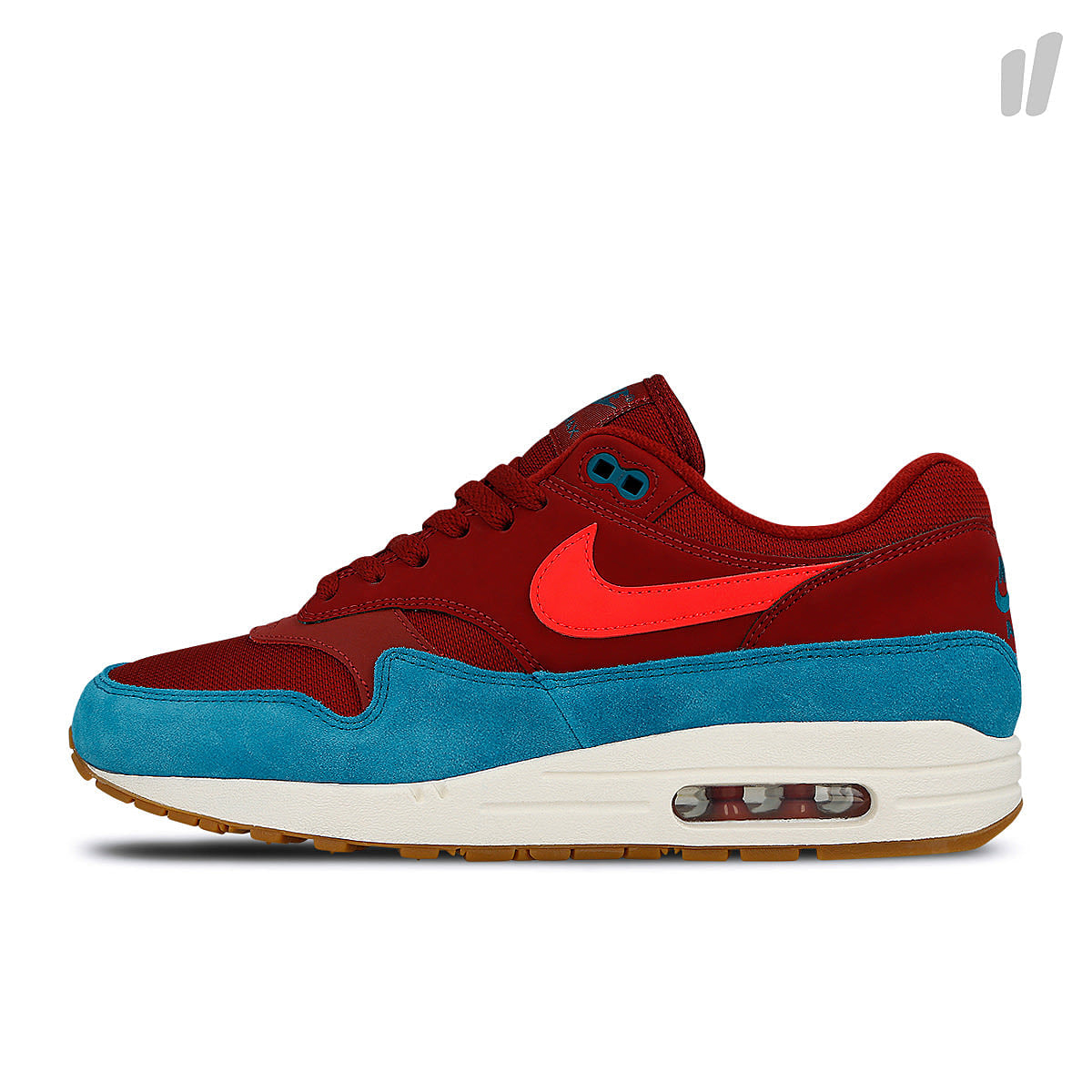 Nike air max 1 Team Red / Red Orbit - Green Abyss - White Low Top Sneakers AH8145 601 | Overkill