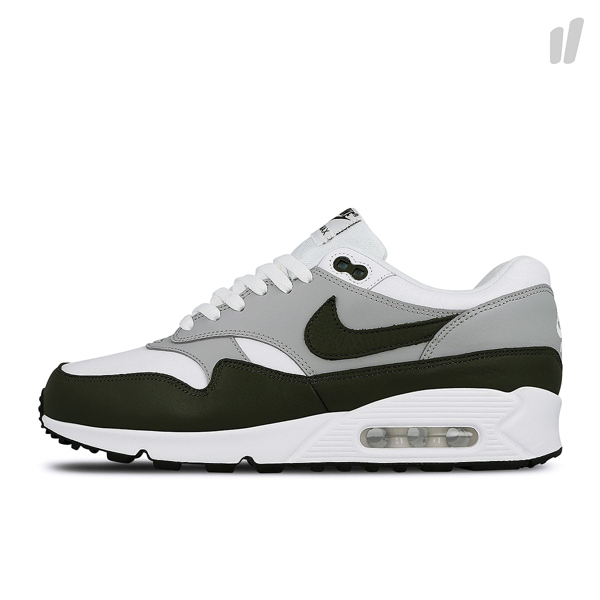 Nike air max 90-1 White-Cargo Khaki - Black Low Top Sneakers AJ7695 107 | Overkill