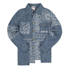 Li-Ning Washed Denim Jacket Hometown Blue / Blue Background / White Flower Jackets AJDR215-1K | Overkill