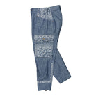 Li-Ning Washed Denim Pants Hometown Blue / Blue Background / White Flower Jeans Close-up | Overkill