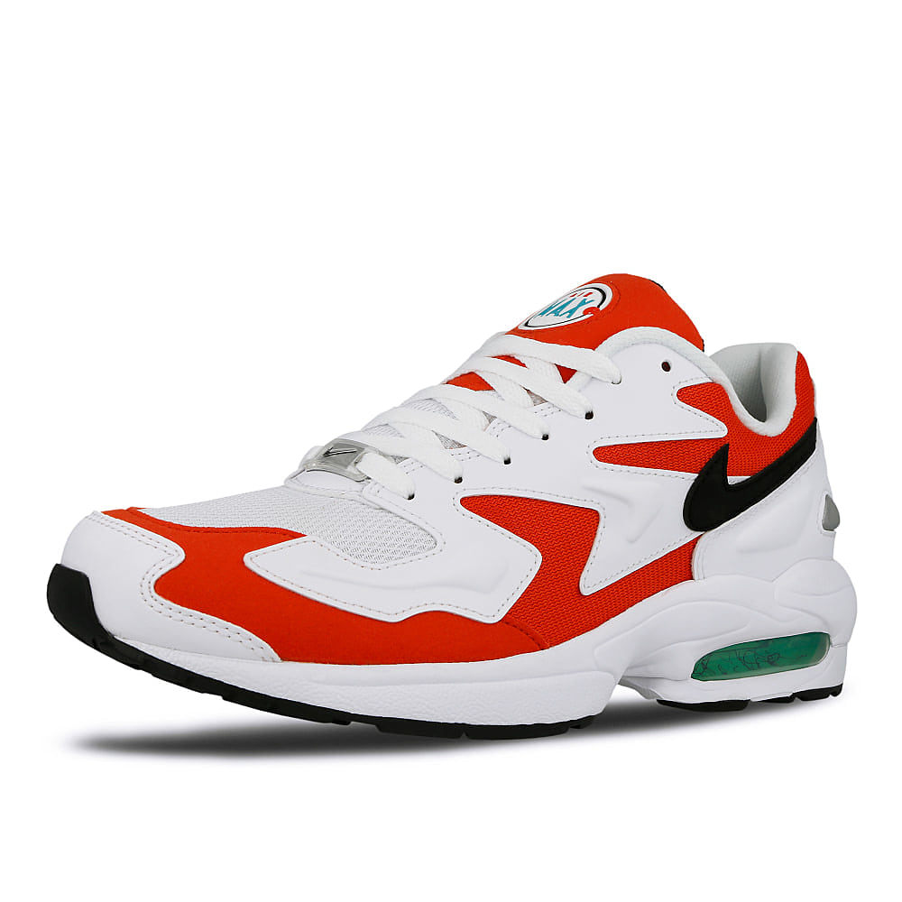 Nike air max2 light White-Black - Habanero Red - Cool Grey Low Top Sneakers  Close Up | Overkill
