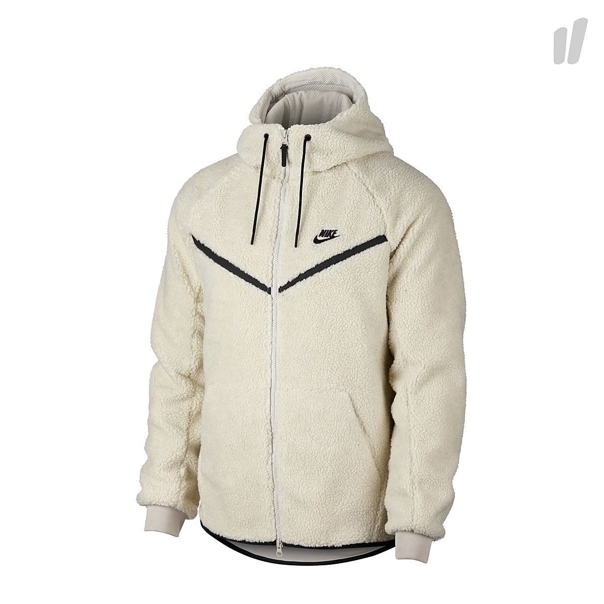 Nike Sportswear Windrunner Tech Fleece Sherpa Hoodie Light Bone / Black Hoodies AQ2767 072 | Overkill