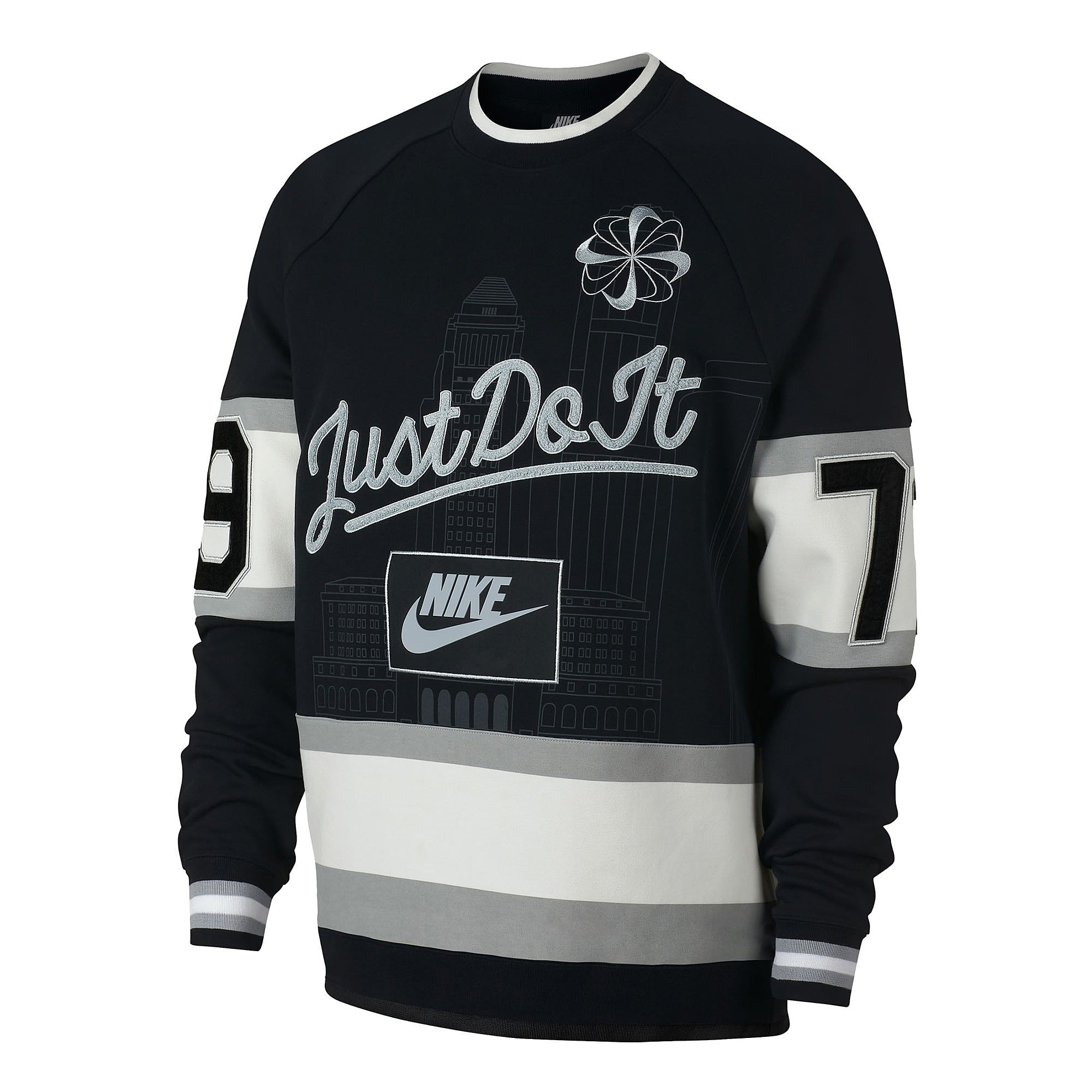 Nike Sportswear Los Angeles Crew Black / Sail / Wolf Grey Sweatshirts AR1985 010 | Overkill