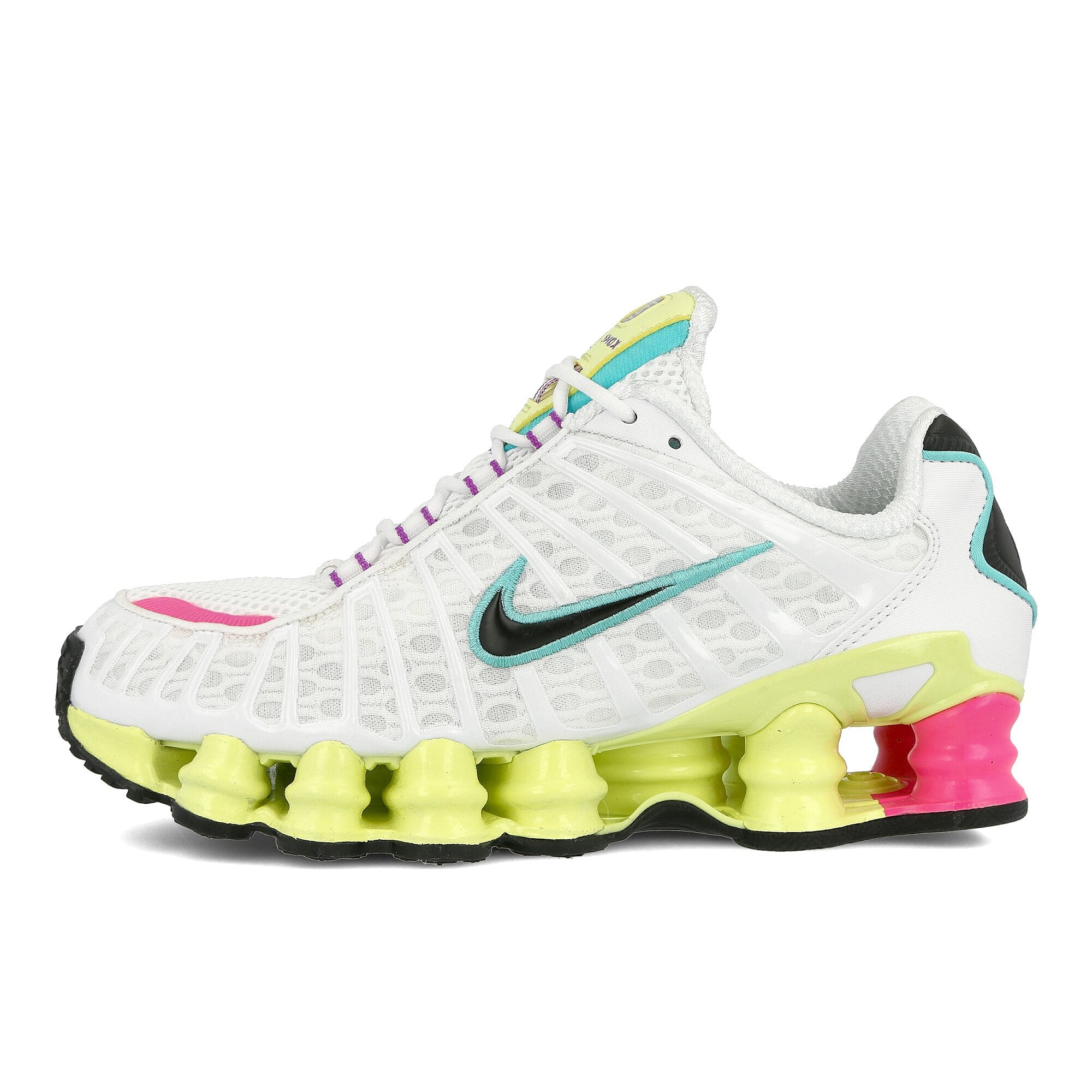 Nike wmns shox tl White-Black - Luminous Green - Bright Violet Sneakers AR3566 102 | Overkill