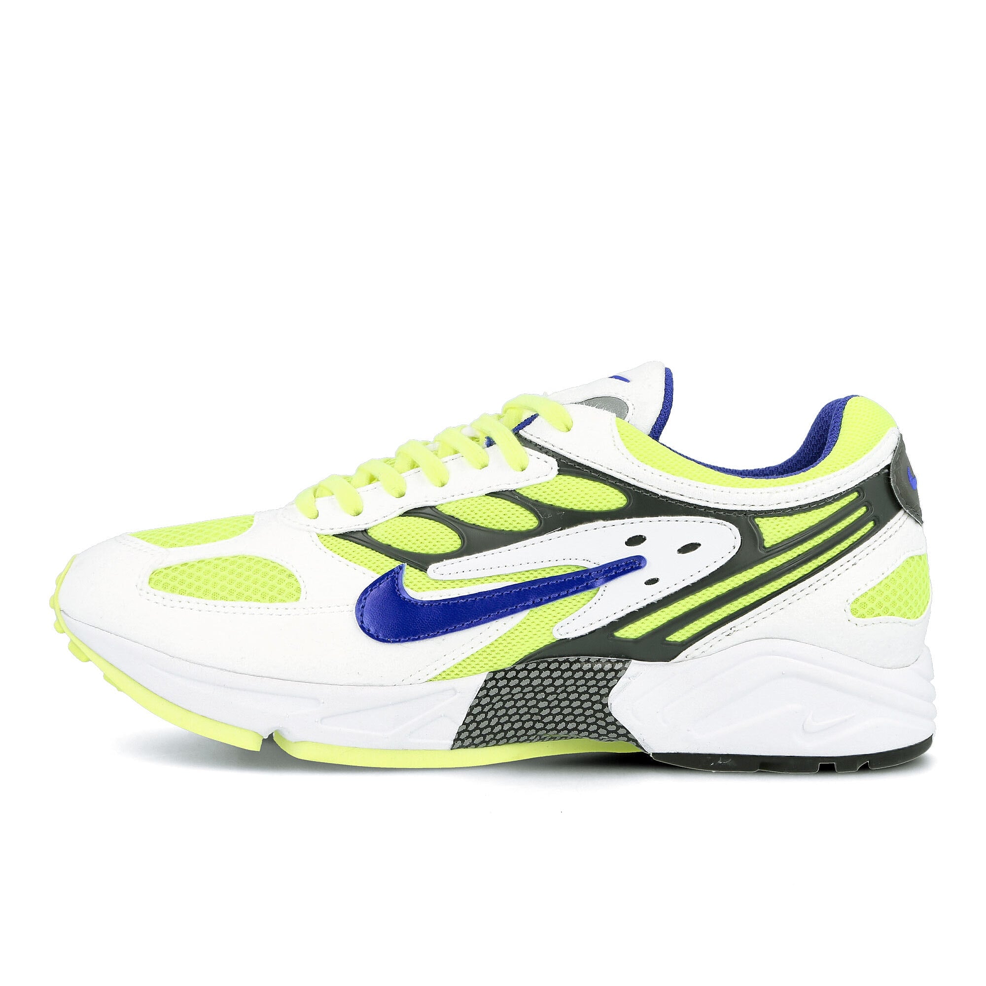 Nike air ghost racer White-Hyper Blue - Neon Yellow - Black Low Top Sneakers AT5410 103 | Overkill