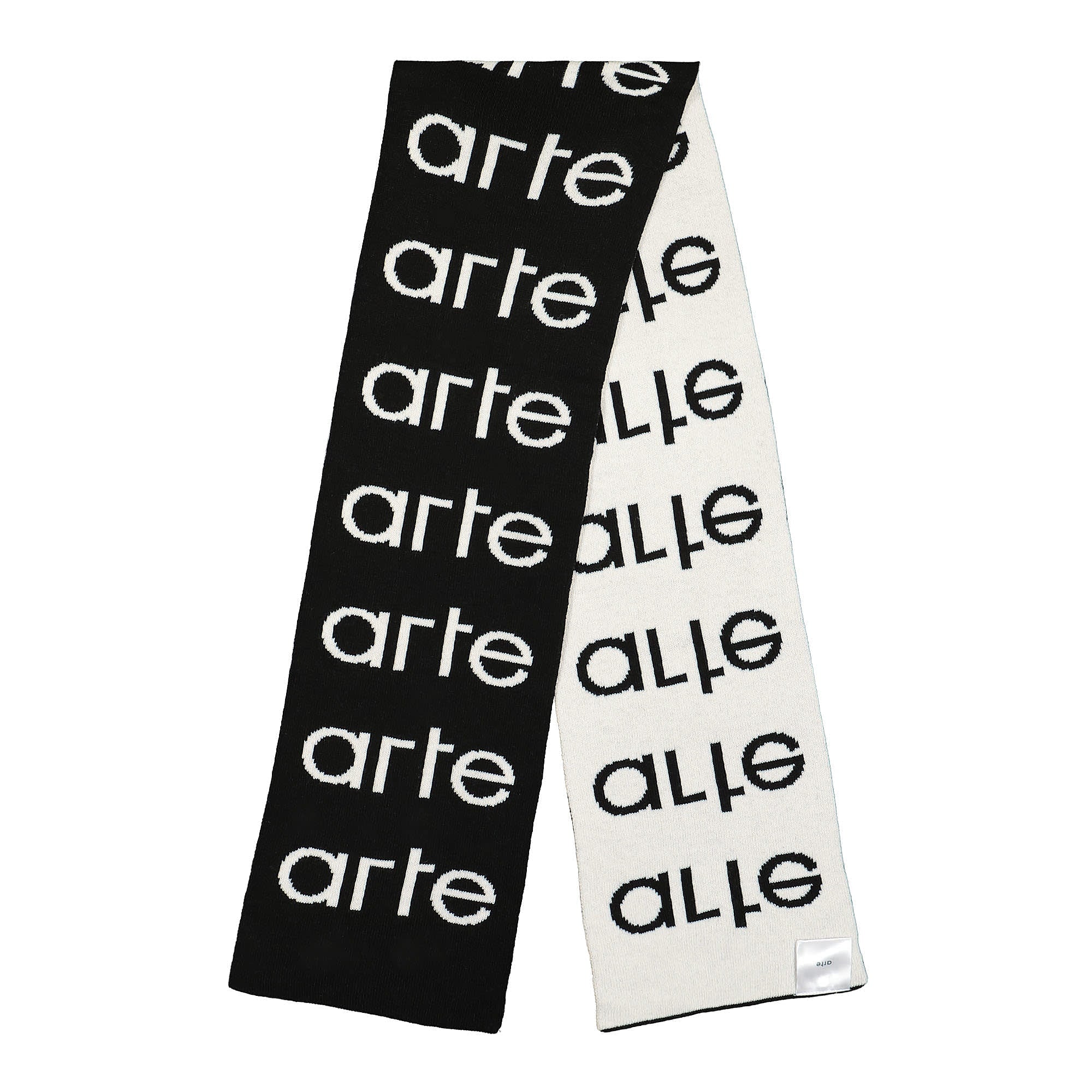 Arte Antwerp Alex Allover Scarf White / Black Scarves AW22-073AC | Overkill