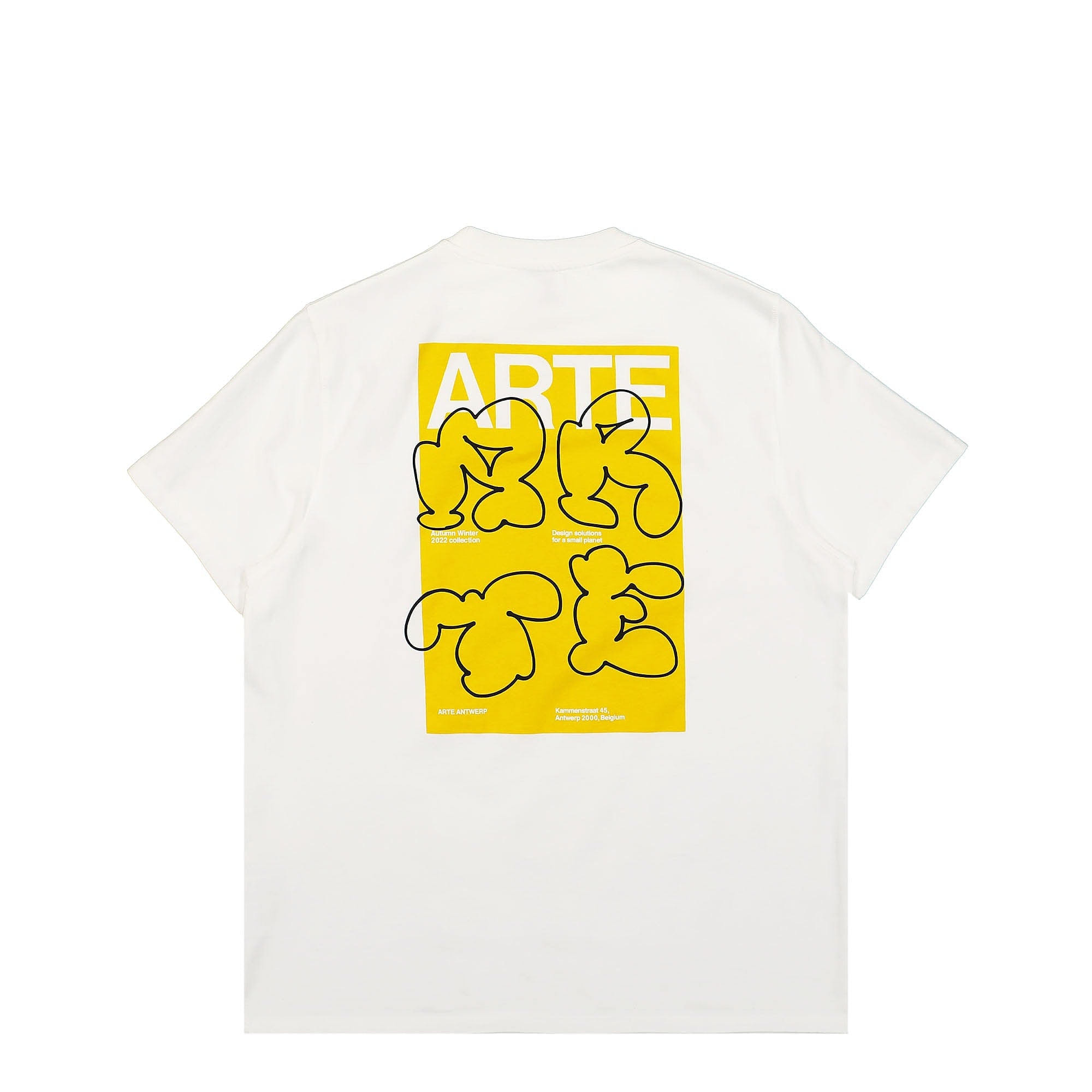 Arte Antwerp Turner Back Yellow Tag T-Shirt White T-Shirts Close-up | Overkill
