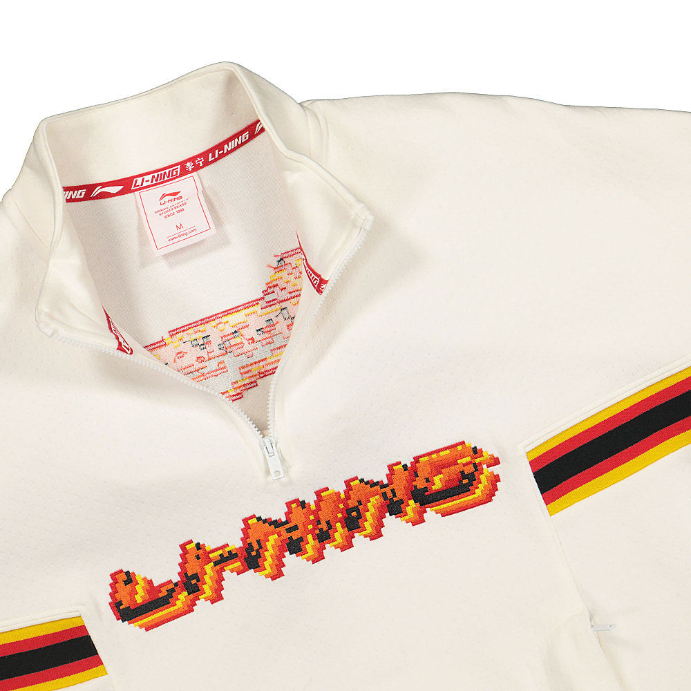 Li-Ning PO Knit Crew White Sweatshirts Close-up | Overkill