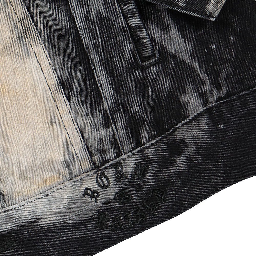 Born X Raised Embroidered Rocker Denim Jacket Black Jackets Detail view 1 | Overkill