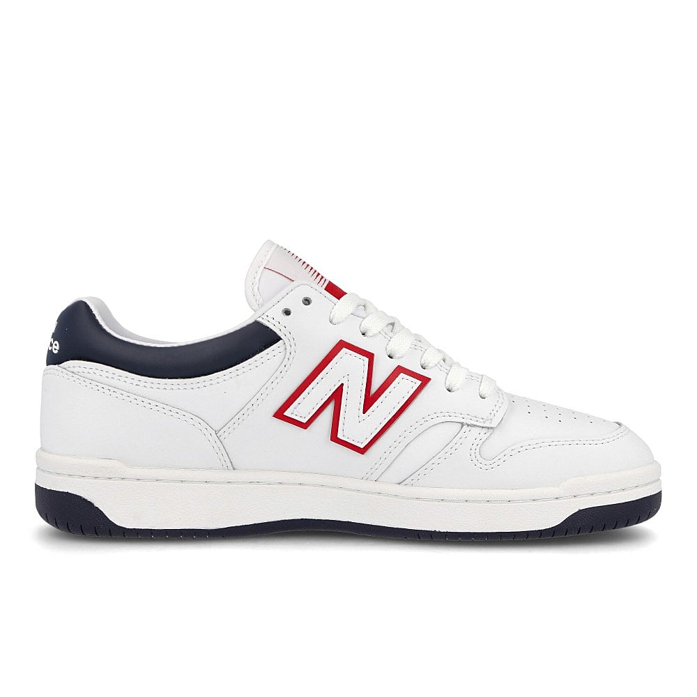 New Balance BB480LWG White-Red Low Top Sneakers  Silhouette | Overkill