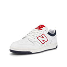 New Balance BB480LWG White-Red Low Top Sneakers  Close Up | Overkill