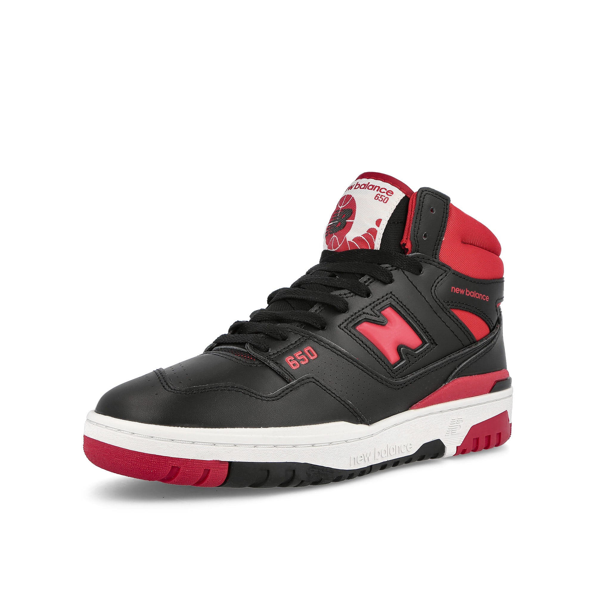 New Balance BB650RBR Black / Red Sneakers  Close Up | Overkill