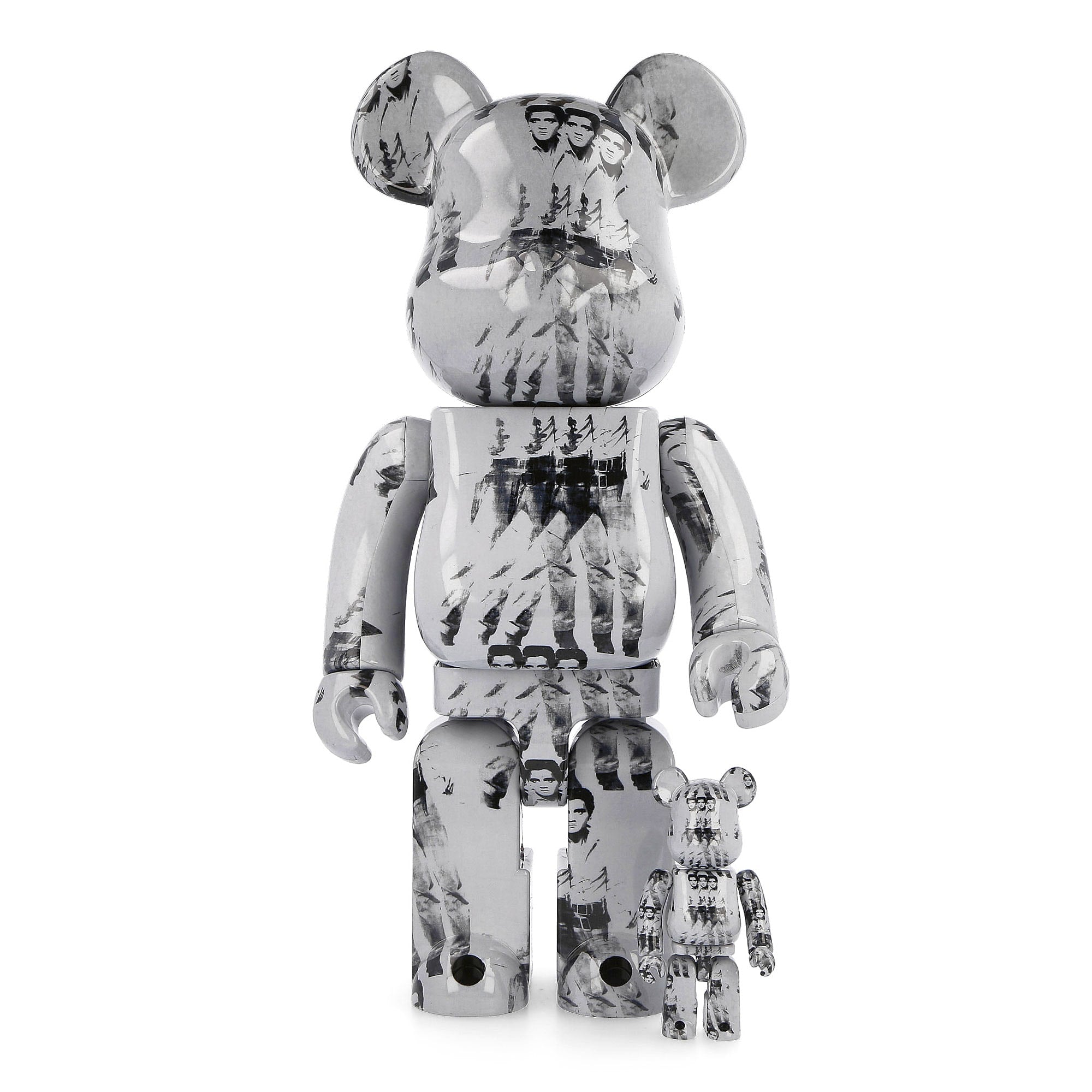 Medicom Be@rbrick Andy Warhols Elvis Presley 400% + 100% Grey Collectibles & Toys MDCAWEP | Overkill