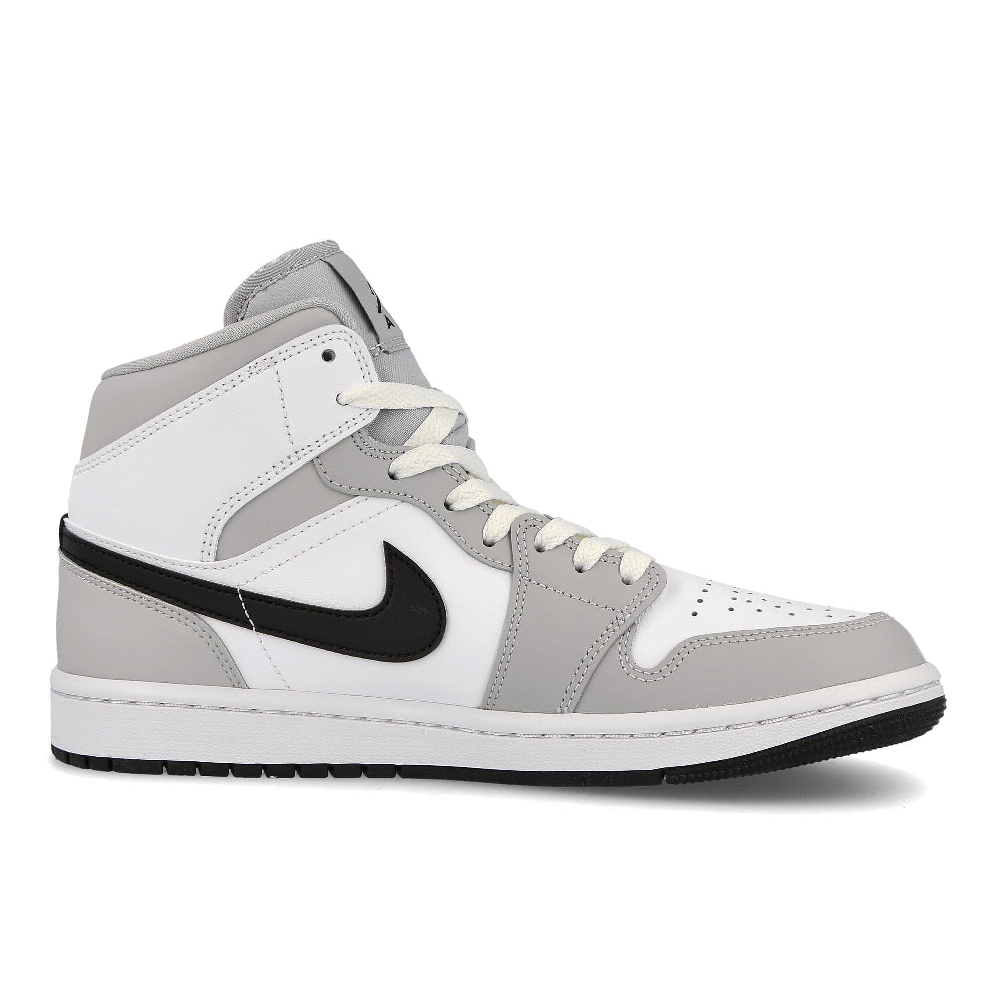 Jordan Wmns Air Jordan 1 Mid Grey Fog / Black - White   Material | Overkill