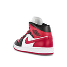 Jordan Wmns Air Jordan 1 Mid Black-Gym Red - White Sneakers  Material | Overkill