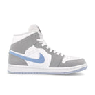 Jordan Wmns Air Jordan 1 Mid White / Aluminium - Wolf Grey   Material | Overkill