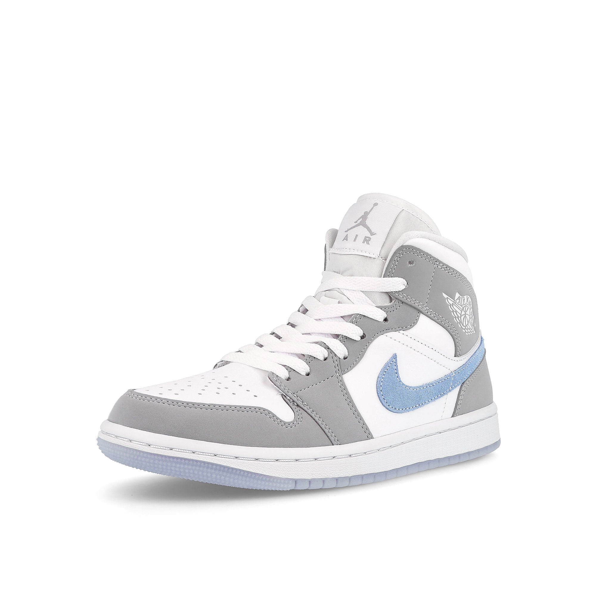 Jordan Wmns Air Jordan 1 Mid White / Aluminium - Wolf Grey  Detailfoto | Overkill