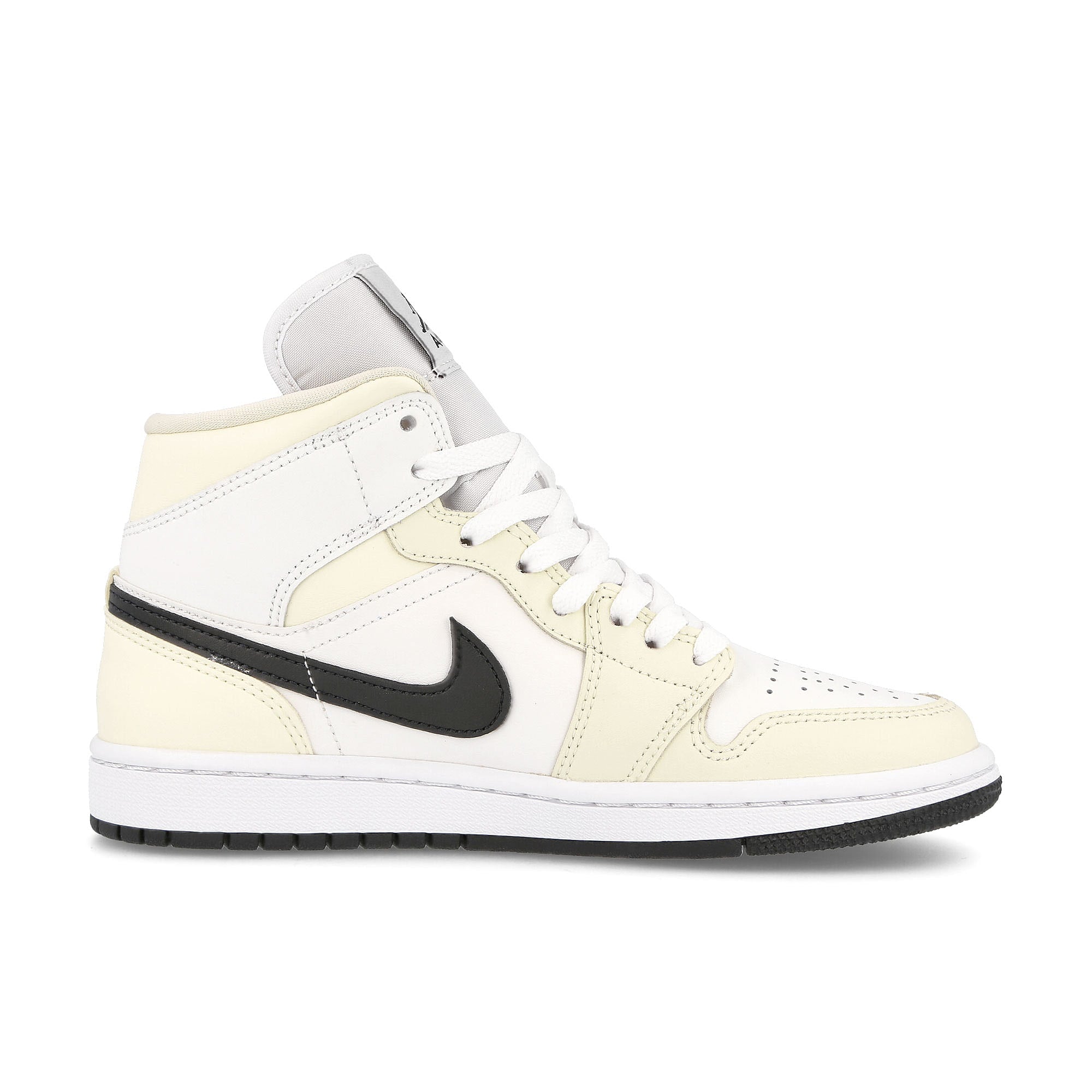 Jordan Wmns Air Jordan 1 Mid Coconut Milk / Black - Summit White - White   Material | Overkill