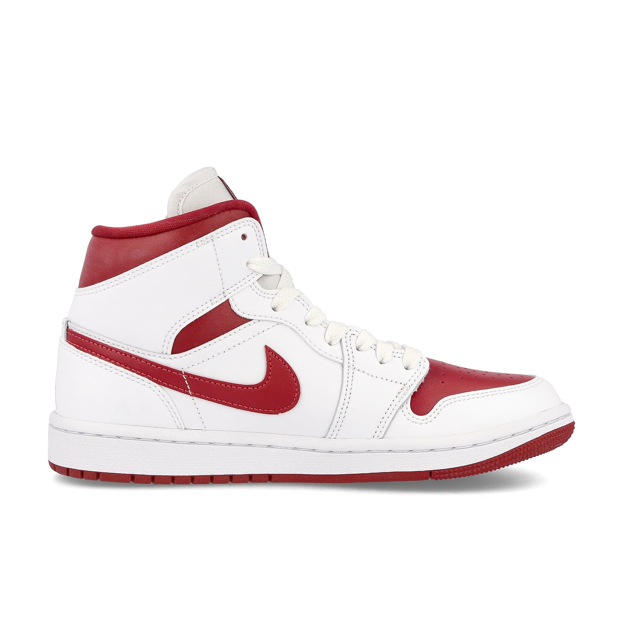 Jordan Wmns Air Jordan 1 Mid White / Pomegranate - White   Material | Overkill