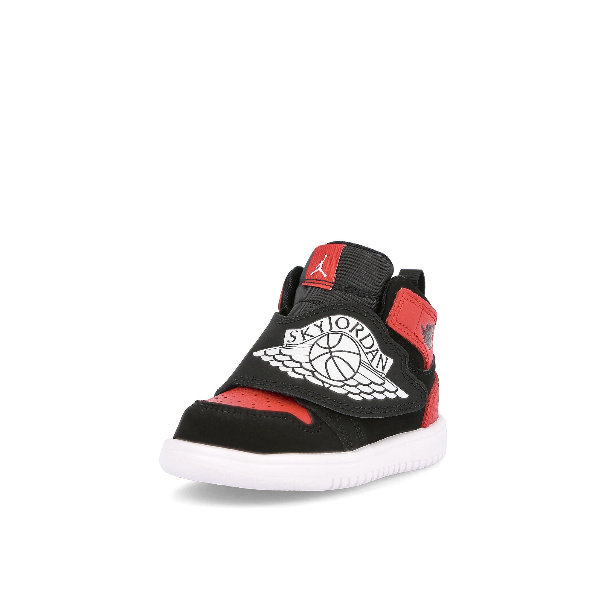 Jordan Sky Air Jordan 1 TD Black-White - Gym Red Sneakers  Close Up | Overkill