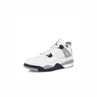Jordan Air Jordan 4 Retro PS White / Midnight Navy - Light Smoke Grey Mid Top Sneakers  Close Up | Overkill