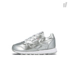 Reebok classic leather metallic infants Silver / White Low Top Sneakers BS7461 | Overkill