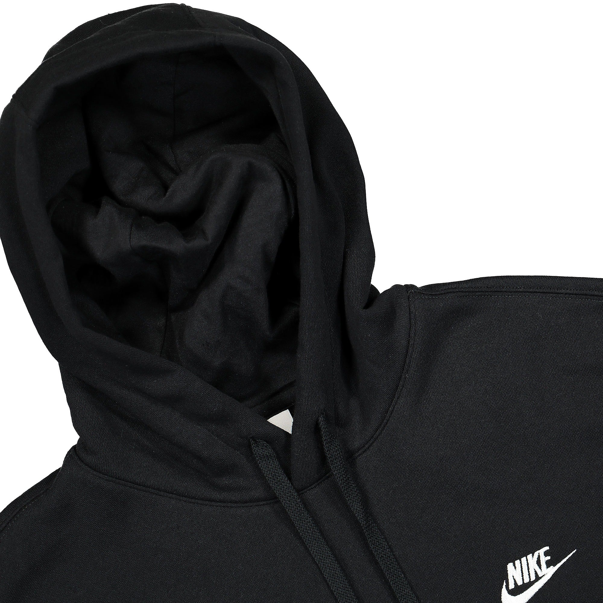 Nike NSW Club Fleece Hoodie Black / Black / White Hoodies Close-up | Overkill