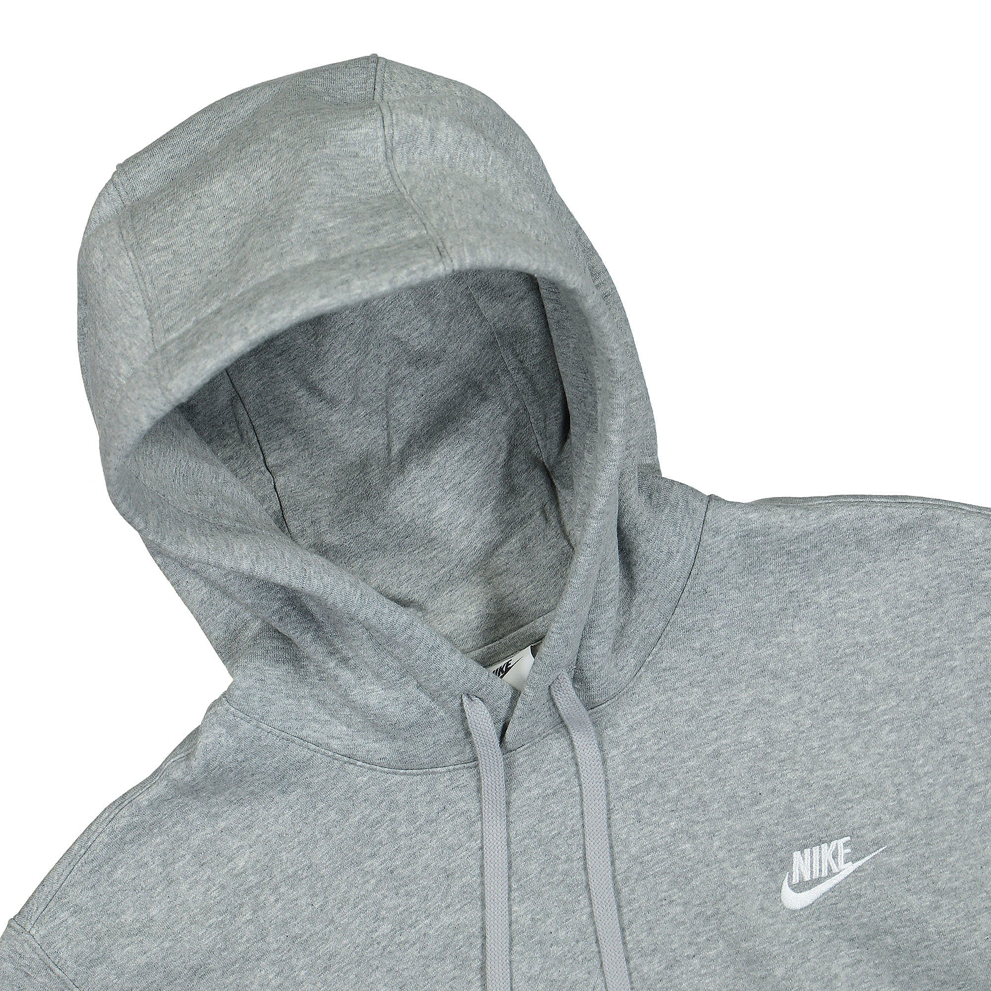 Nike NSW Club Fleece Hoodie Dark Grey Heather / Matte Silver / White Hoodies Close-up | Overkill