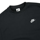 Nike NSW Club Fleece Crew Sweatshirt Black / White Sweatshirts Close-up | Overkill