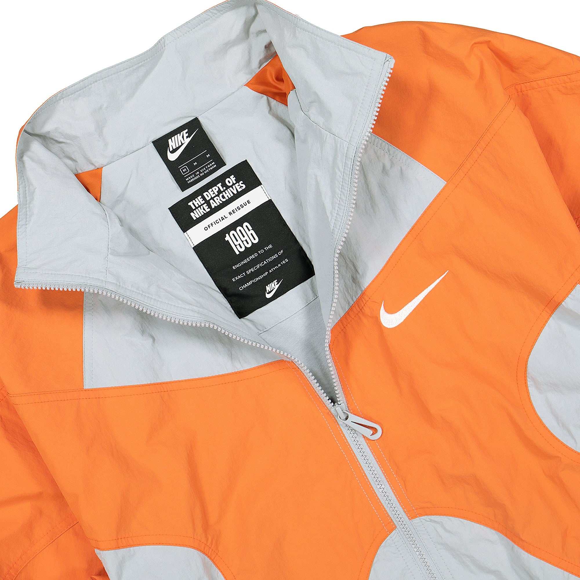 Nike NSW Re-Issue Jacket Woven Wolf Grey / Starfish - Starfish - White Jackets Close-up | Overkill