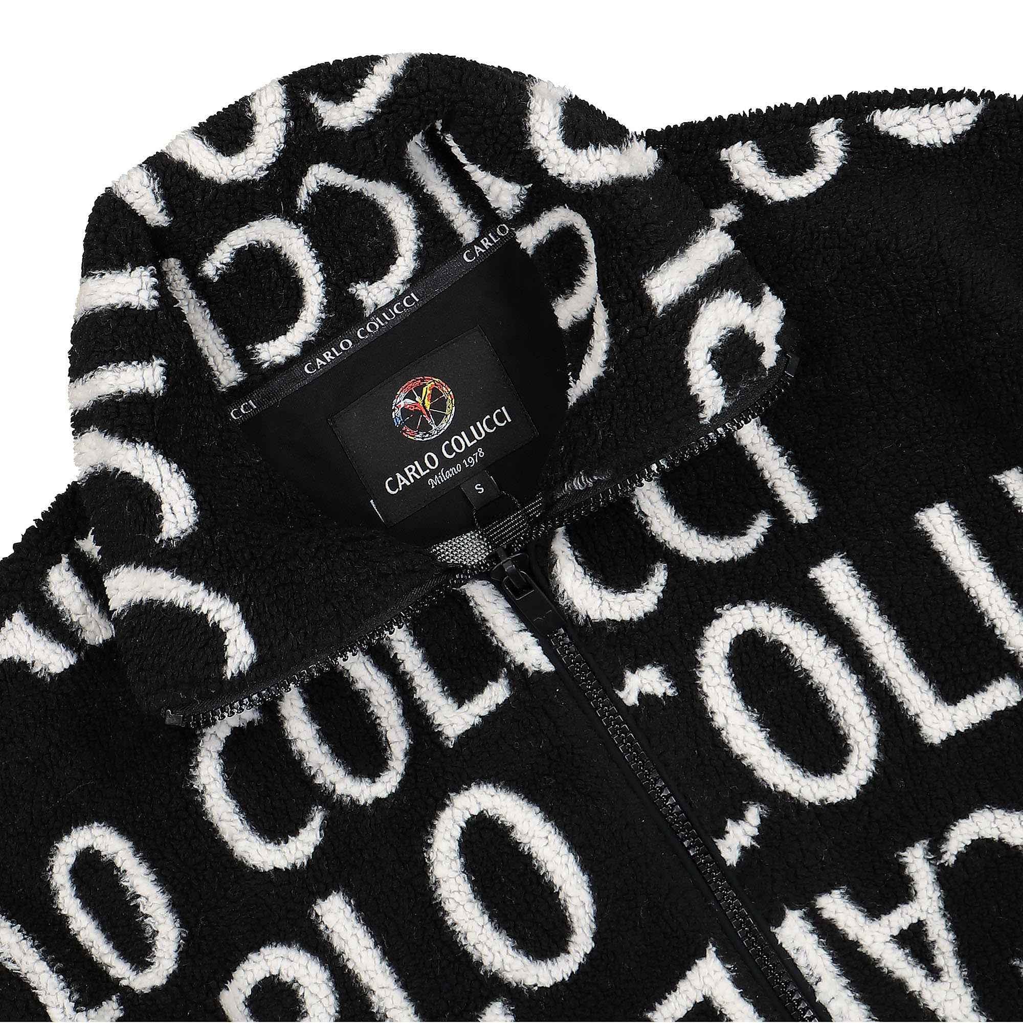 Carlo Colucci Teddy Jacket Black / White Jackets Close-up | Overkill