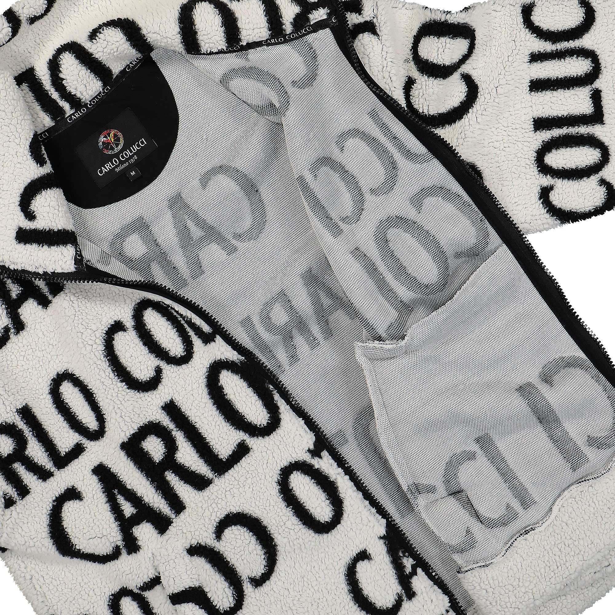 Carlo Colucci Teddy Jacket White / Black Jackets Detail view 1 | Overkill