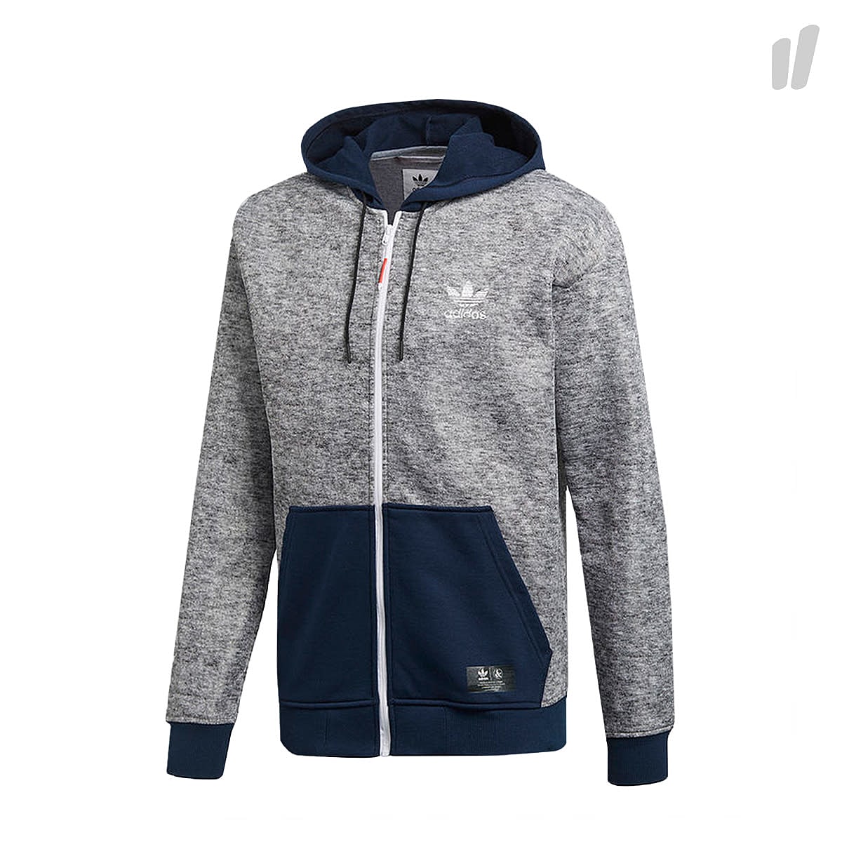 adidas UAS Zip Up Hoodie Grey Heather / Collegiate Navy Hoodies CD7724 | Overkill