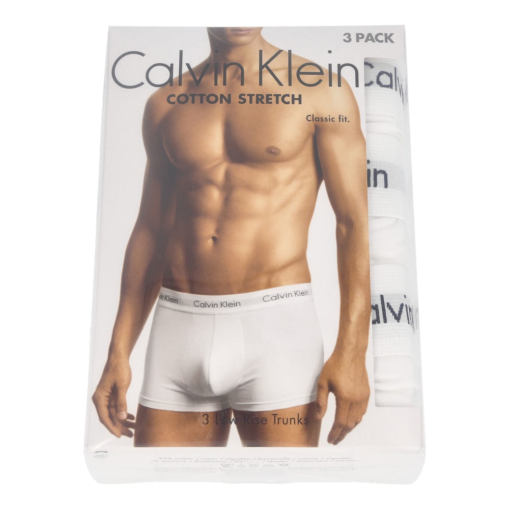 Calvin Klein 3 pack low rise trunk White Underwear U2664G-100 | Overkill