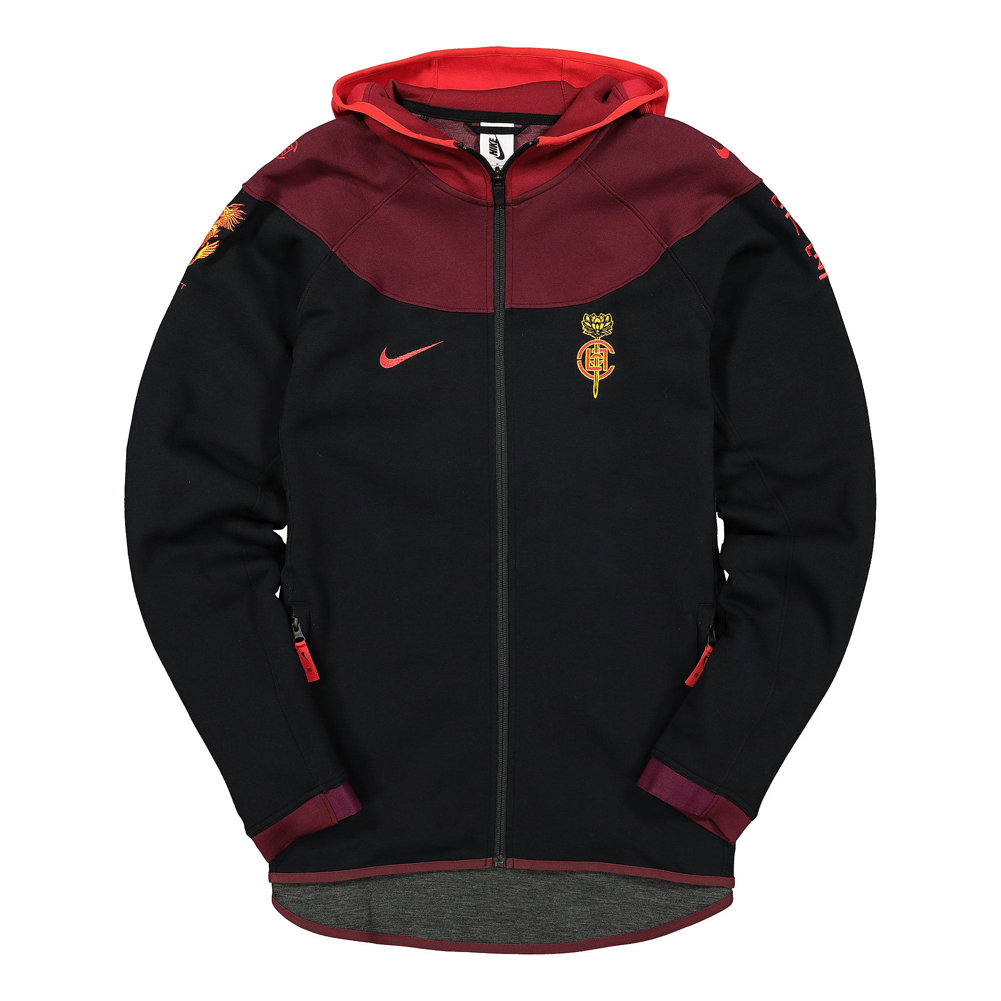 Nike CLOT x Nike NRG Hoodie Black / University Red / Nigh Maroon Hoodies CK0096 010 | Overkill