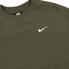 Nike Wmns NSW Crew Fleece Trend Cargo Khaki / White Sweatshirts Close-up | Overkill
